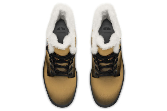 Elder Hide Winter Boots - Warm Micro-Suede Doc-Style Boots Lined with Vegan Wool