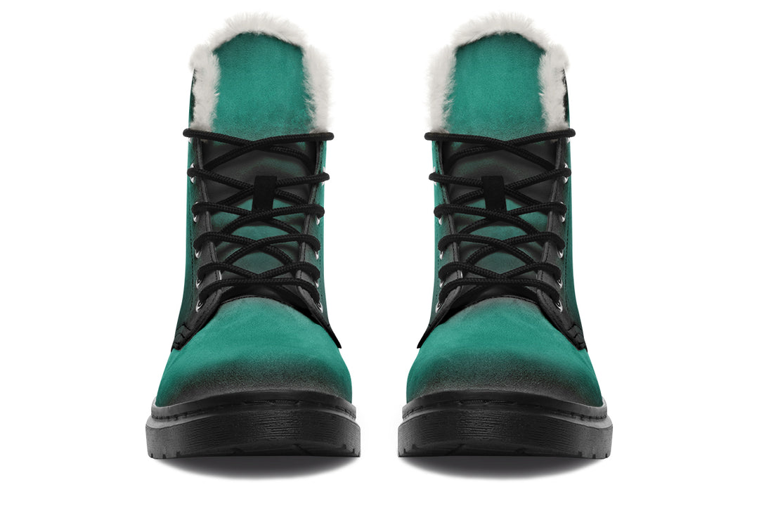 Enchanted Emerald Winter Boots - Water Resistant Winter Boots Durable Nylon Synthetic Wool Lined Toasty and Warm Versatile Lace-up