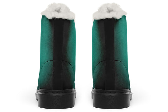 Enchanted Emerald Winter Boots - Water Resistant Winter Boots Durable Nylon Synthetic Wool Lined Toasty and Warm Versatile Lace-up