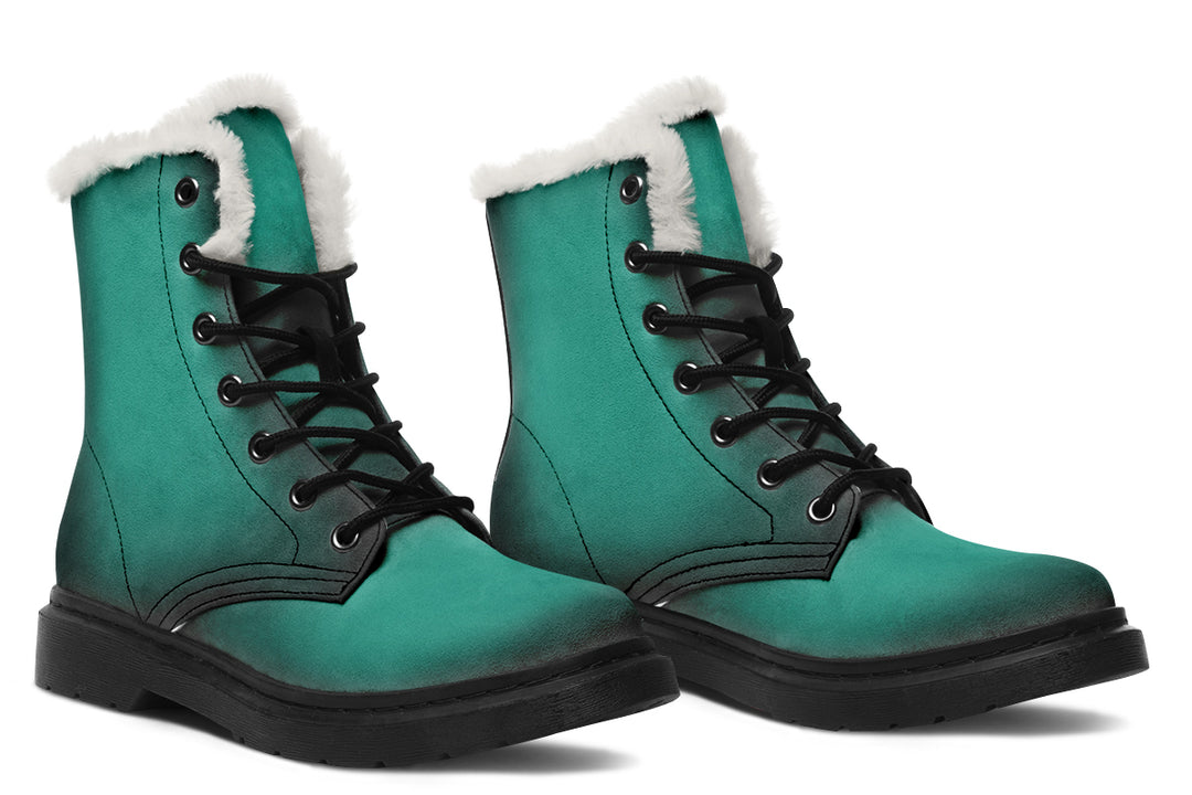 Enchanted Emerald Winter Boots - Water Resistant Winter Boots Durable Nylon Synthetic Wool Lined Toasty and Warm Versatile Lace-up