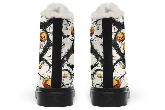 Evil Gourds Winter Boots - Warm Micro-Suede Doc-Style Boots Lined with Vegan Wool