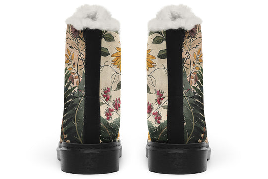 Fernwood Winter Boots - Warm Micro-Suede Doc-Style Boots Lined with Vegan Wool