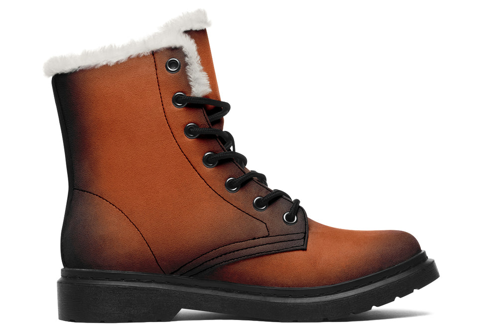 Fire-Forged Winter Boots - Warm Micro-Suede Doc-Style Boots Lined with Vegan Wool