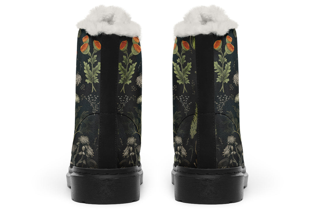 Foraging Winter Boots - Water Resistant Winter Boots Durable Nylon Toasty Lined Lace-up Witchy Style