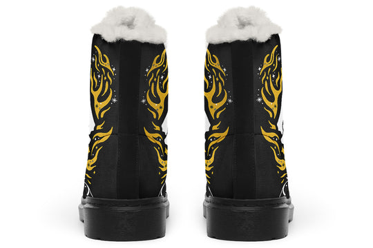 Forever Rose Winter Boots - Vibrant Print Fashion Boots Durable Nylon Festival Lace-up Weatherproof