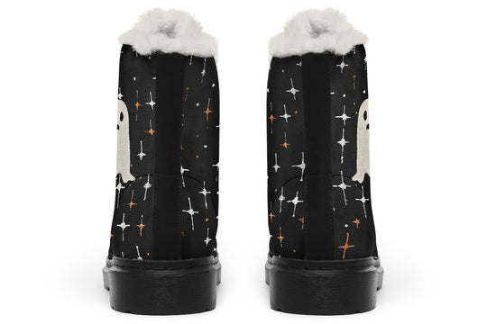 Ghost Besties Winter Boots - Warm Micro-Suede Doc-Style Boots Lined with Vegan Wool