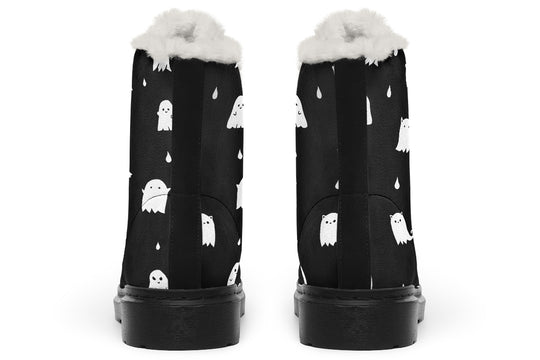 Ghost Party Winter Boots - Synthetic Wool Lined Durable Vibrant Print Water Resistant Lace-Up