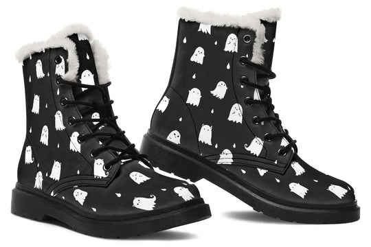 Ghost Party Winter Boots - Synthetic Wool Lined Durable Vibrant Print Water Resistant Lace-Up