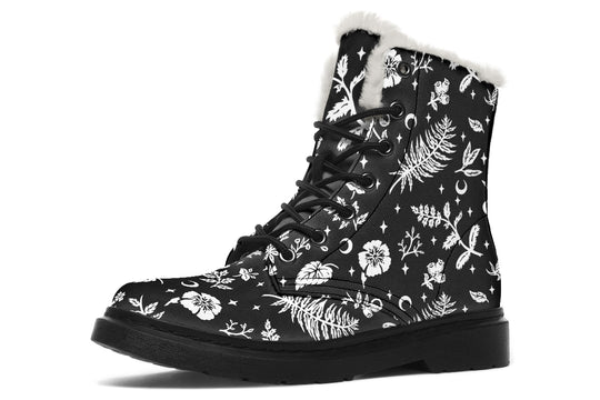 Green Witch Winter Boots - Warm Lined Boots Durable Nylon Lace-up Water Resistant Bright Print