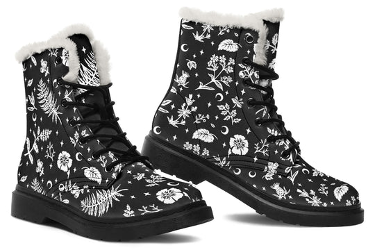 Green Witch Winter Boots - Warm Lined Boots Durable Nylon Lace-up Water Resistant Bright Print