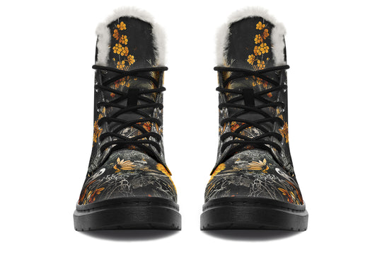 Grim’s Harvest Winter Boots - Warm Micro-Suede Doc-Style Boots Lined with Vegan Wool