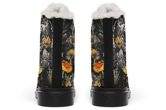 Grim’s Harvest Winter Boots - Warm Micro-Suede Doc-Style Boots Lined with Vegan Wool