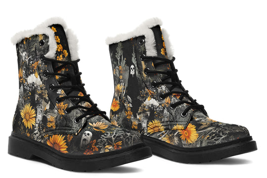 Grim’s Harvest Winter Boots - Warm Micro-Suede Doc-Style Boots Lined with Vegan Wool