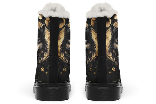 Guardian Wolf Winter Boots - Warm Micro-Suede Doc-Style Boots Lined with Vegan Wool