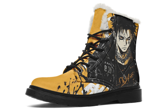 Guts Winter Boots - Warm Micro-Suede Doc-Style Boots Lined with Vegan Wool