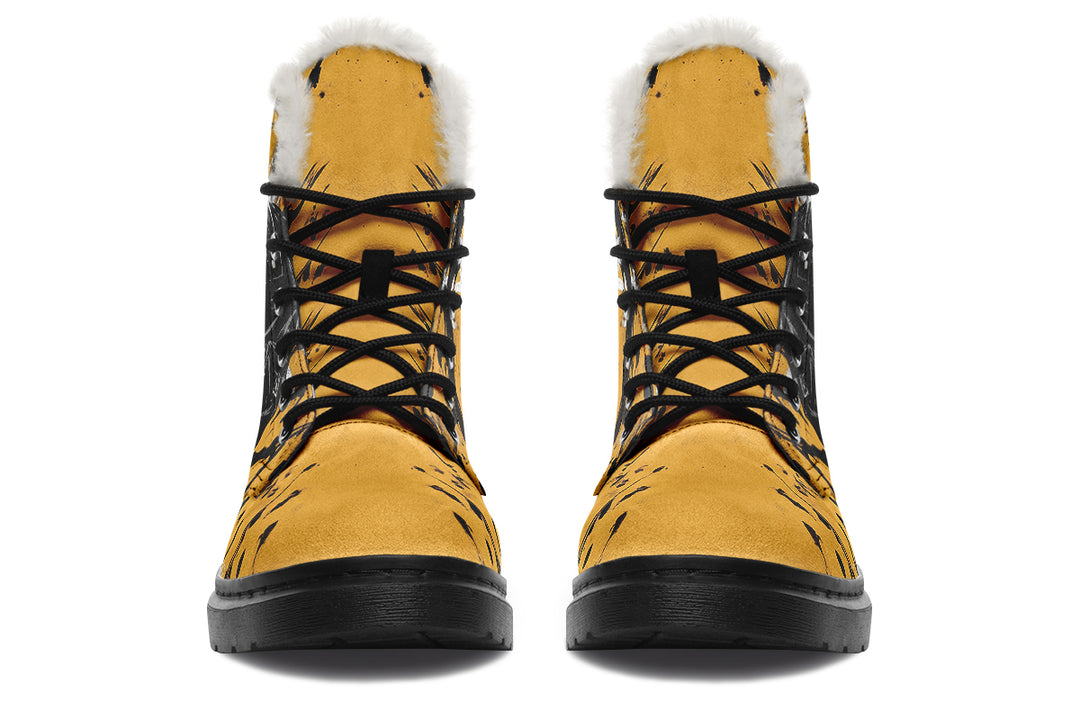 Guts Winter Boots - Warm Micro-Suede Doc-Style Boots Lined with Vegan Wool