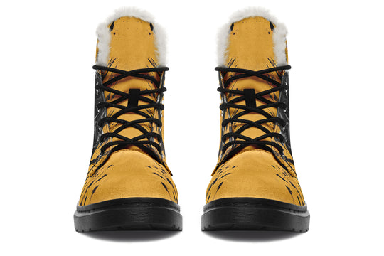 Guts Winter Boots - Warm Micro-Suede Doc-Style Boots Lined with Vegan Wool