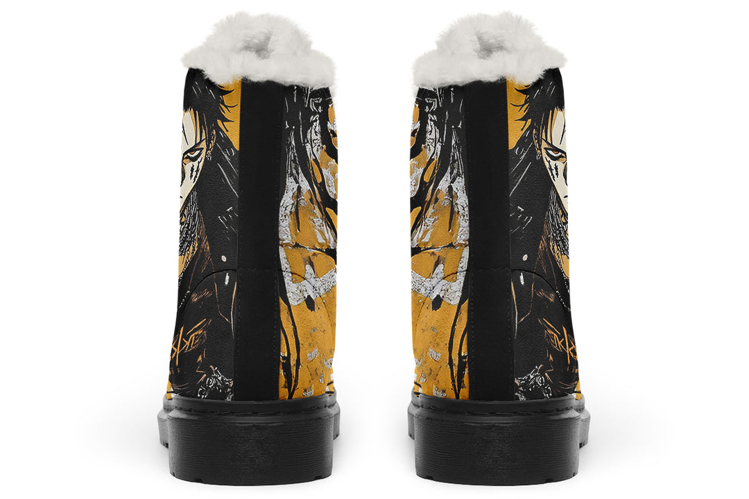 Guts Winter Boots - Warm Micro-Suede Doc-Style Boots Lined with Vegan Wool