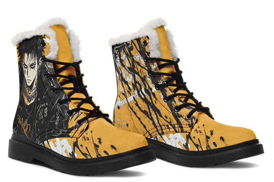 Guts Winter Boots - Warm Micro-Suede Doc-Style Boots Lined with Vegan Wool
