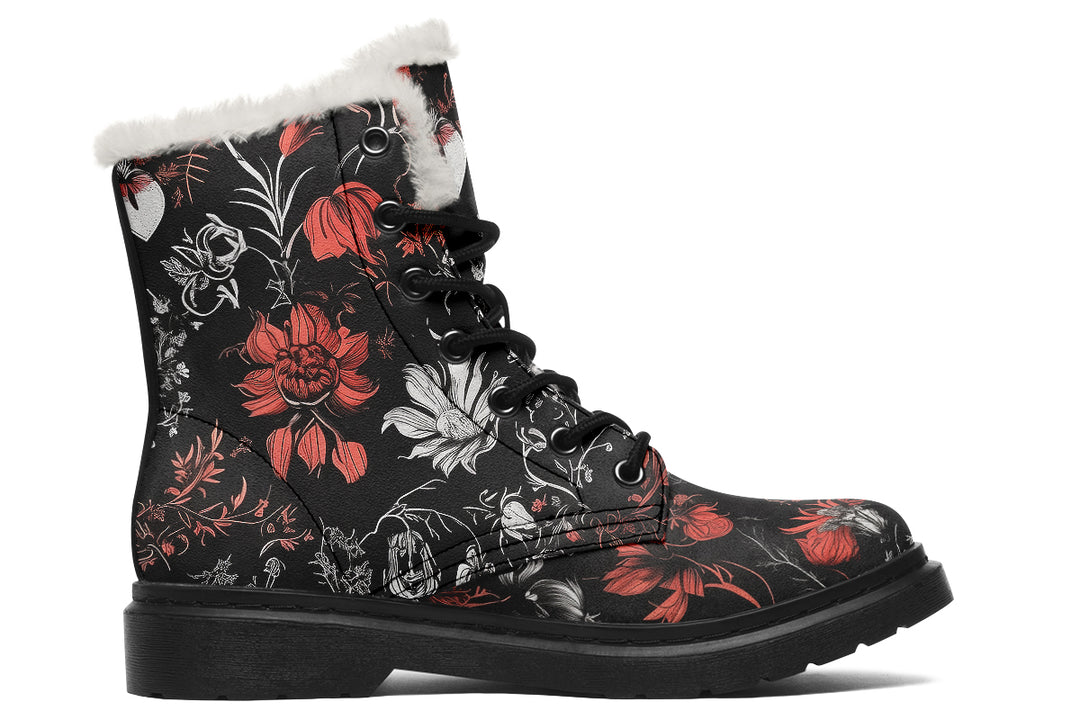 Heartshade Winter Boots - Warm Micro-Suede Doc-Style Boots Lined with Vegan Wool