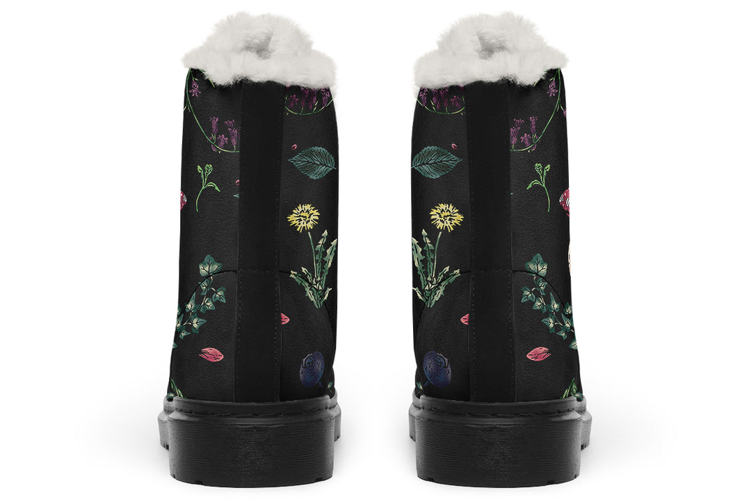 Herbology Winter Boots - Warm Micro-Suede Doc-Style Boots Lined with Vegan Wool