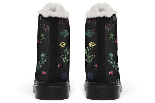 Herbology Winter Boots - Warm Micro-Suede Doc-Style Boots Lined with Vegan Wool