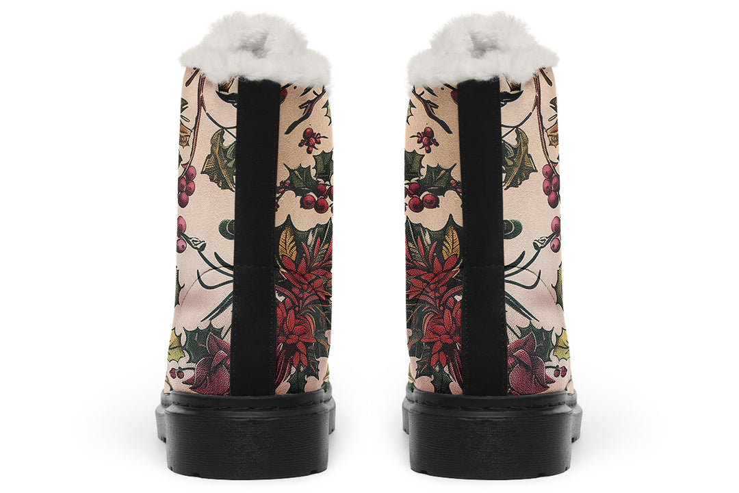 Holly And Berry Winter Boots - Warm Micro-Suede Doc-Style Boots Lined with Vegan Wool