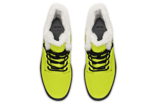 Lime Punch Winter Boots - Warm Lined Boots Durable Nylon Synthetic Wool Water Resistant Vibrant Print