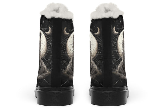 Lunar Bear Winter Boots - Warm Micro-Suede Doc-Style Boots Lined with Vegan Wool