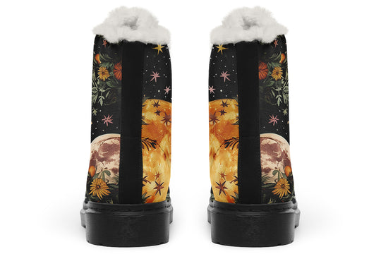 Lunar Meadow Winter Boots - Versatile Winter Footwear Warm Lined Durable Nylon Lace-up Water Resistant Bright Festival