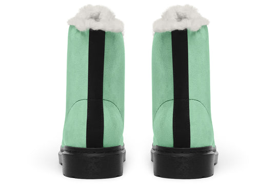 Mint Green Winter Boots - Weatherproof Stylish Boots Toasty Lined Durable Nylon Synthetic Wool