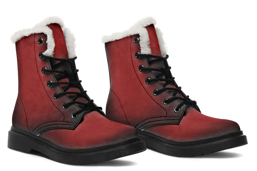 Mood: Blood Winter Boots - Warm Micro-Suede Doc-Style Boots Lined with Vegan Wool