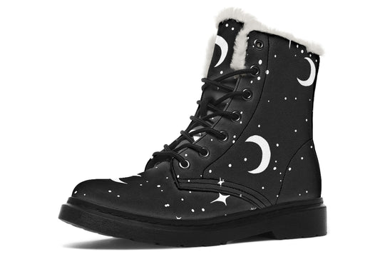 MoonDust Winter Boots - Versatile Winter Footwear Durable Nylon Synthetic Wool Lined Water Resistant Vibrant Print Warm Comfortable Lace-up Stylish Robust