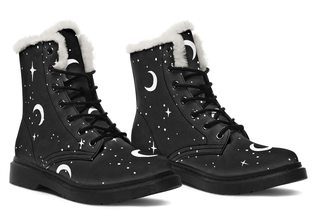 MoonDust Winter Boots - Versatile Winter Footwear Durable Nylon Synthetic Wool Lined Water Resistant Vibrant Print Warm Comfortable Lace-up Stylish Robust