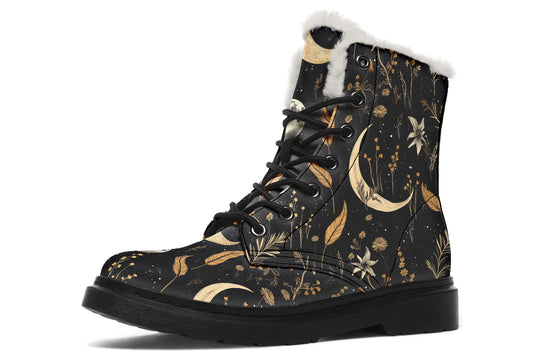 Moonlit Botanica Winter Boots - Comfortable Water Resistant Toasty Lined Durable Nylon Lace-up Boots