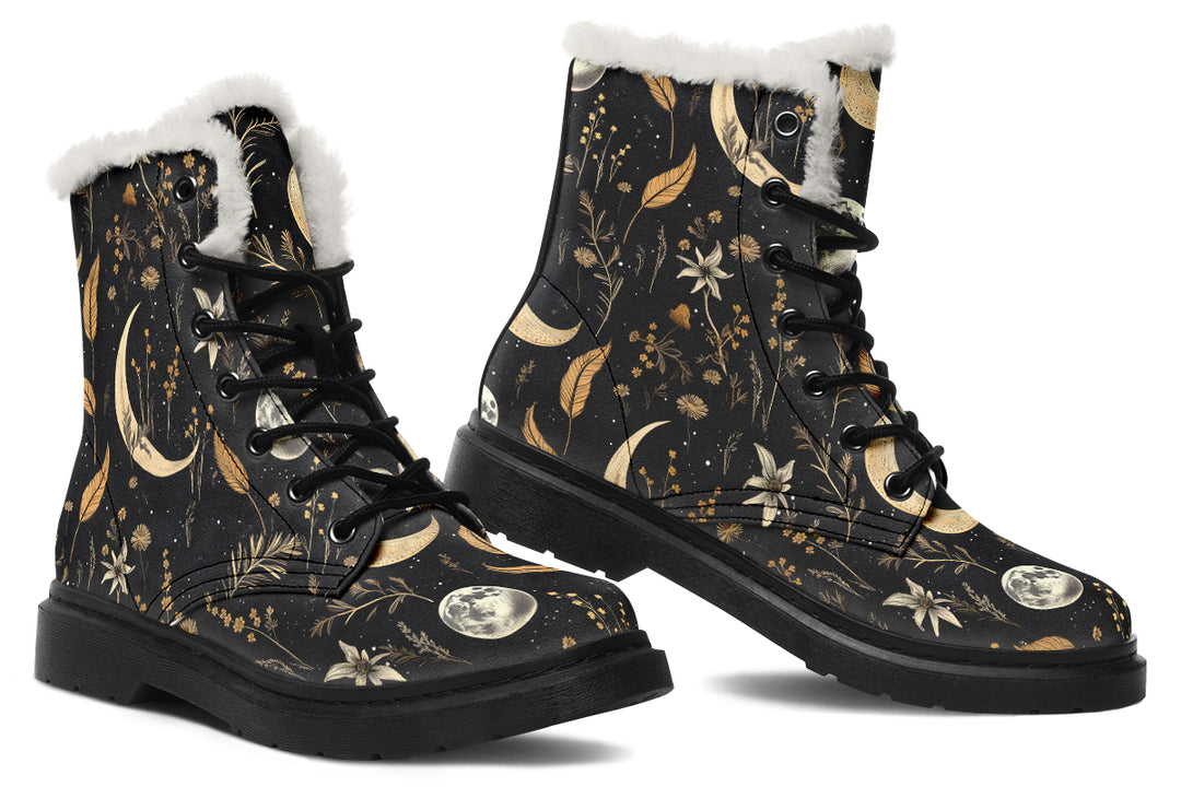 Moonlit Botanica Winter Boots - Comfortable Water Resistant Toasty Lined Durable Nylon Lace-up Boots