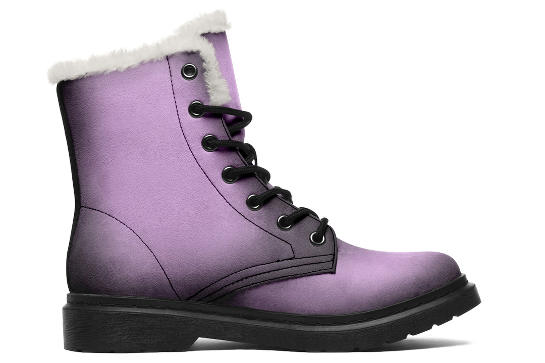 Mystic Dusk Winter Boots - Warm Micro-Suede Doc-Style Boots Lined with Vegan Wool