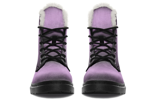 Mystic Dusk Winter Boots - Warm Micro-Suede Doc-Style Boots Lined with Vegan Wool