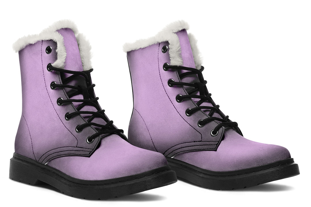 Mystic Dusk Winter Boots - Warm Micro-Suede Doc-Style Boots Lined with Vegan Wool