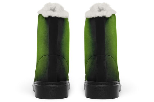 Mystic Moss Winter Boots - Warm Micro-Suede Doc-Style Boots Lined with Vegan Wool