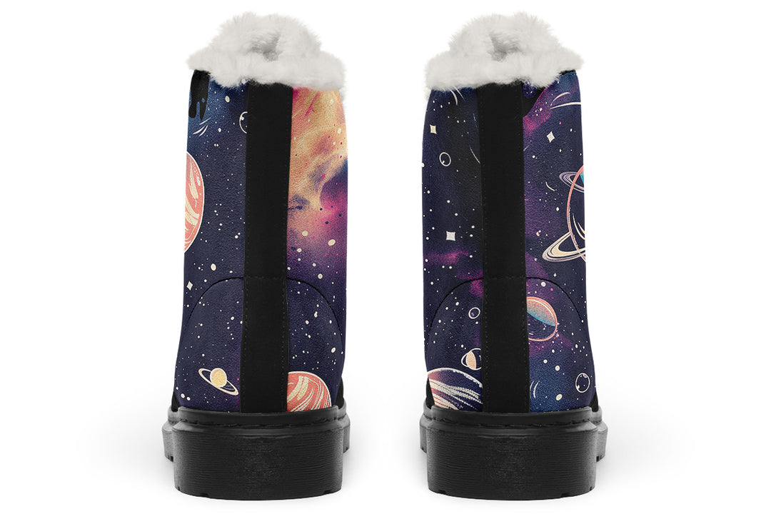 Nebula Winter Boots - Warm Micro-Suede Doc-Style Boots Lined with Vegan Wool