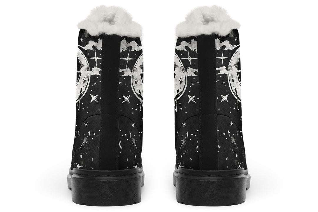 Nightfall Winter Boots - Warm Micro-Suede Doc-Style Boots Lined with Vegan Wool