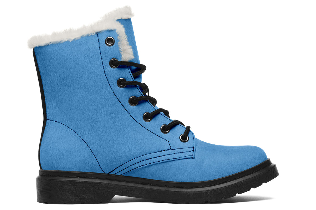 Ocean Wave Winter Boots - Warm Micro-Suede Doc-Style Boots Lined with Vegan Wool