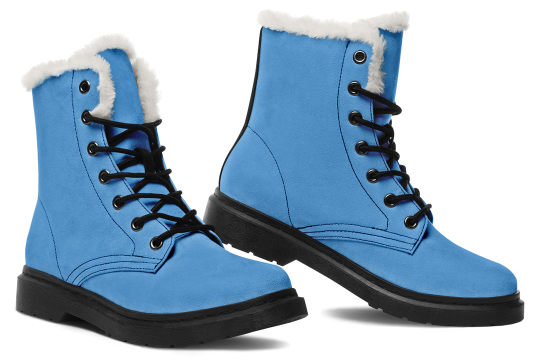 Ocean Wave Winter Boots - Warm Micro-Suede Doc-Style Boots Lined with Vegan Wool