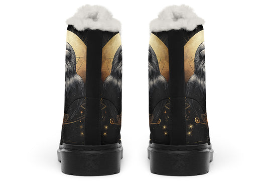 Omen Raven Winter Boots - Warm Micro-Suede Doc-Style Boots Lined with Vegan Wool