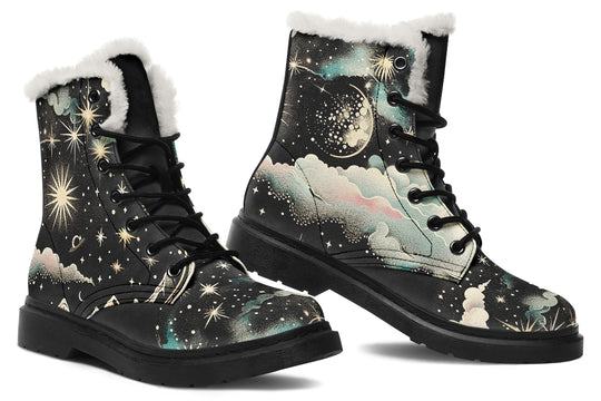 Orion’s Dream Winter Boots - Warm Micro-Suede Doc-Style Boots Lined with Vegan Wool