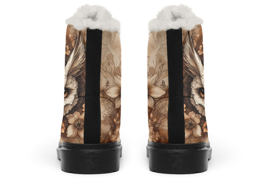 Owlsoul Mandala Winter Boots - Warm Micro-Suede Doc-Style Boots Lined with Vegan Wool