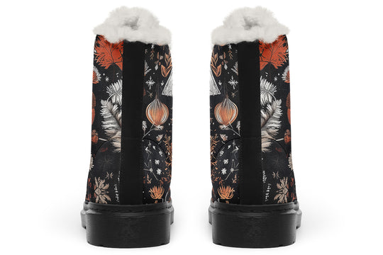 Pineveil Winter Boots - Warm Micro-Suede Doc-Style Boots Lined with Vegan Wool