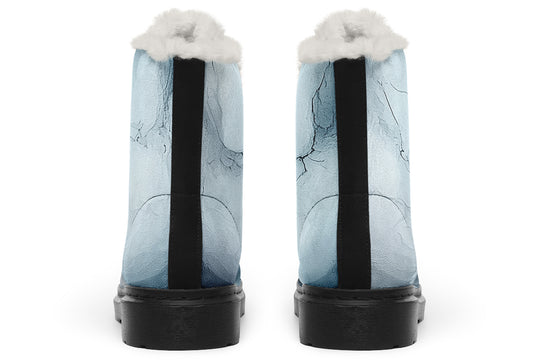 Polar Marble Winter Boots - Warm Micro-Suede Doc-Style Boots Lined with Vegan Wool