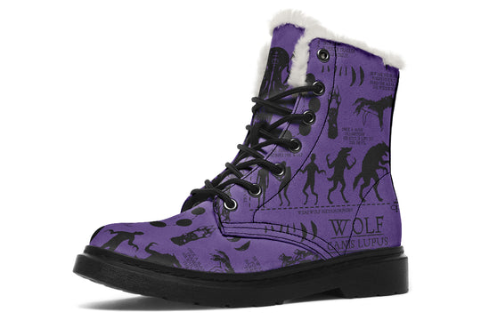Purple Wolf Study Winter Boots